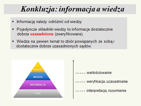 Informacja a wiedza